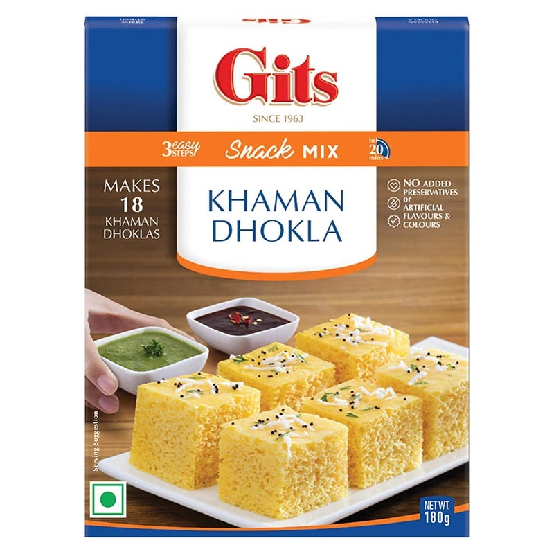 Gits Instant Khaman Dhokla Snack Mix, 720g (Pack of 4 X 180g Each) - Image 2